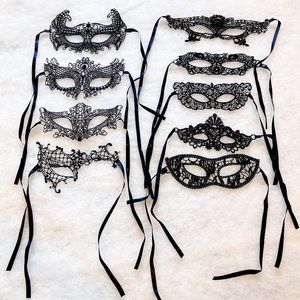 9 Gothic Black Lace Halloween Masquerade Masks